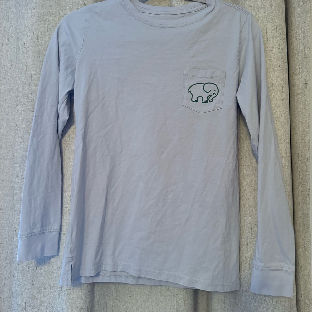 Ivory Ella Kids Long Sleeve Shirt with Elephant Pocket - Light Blue